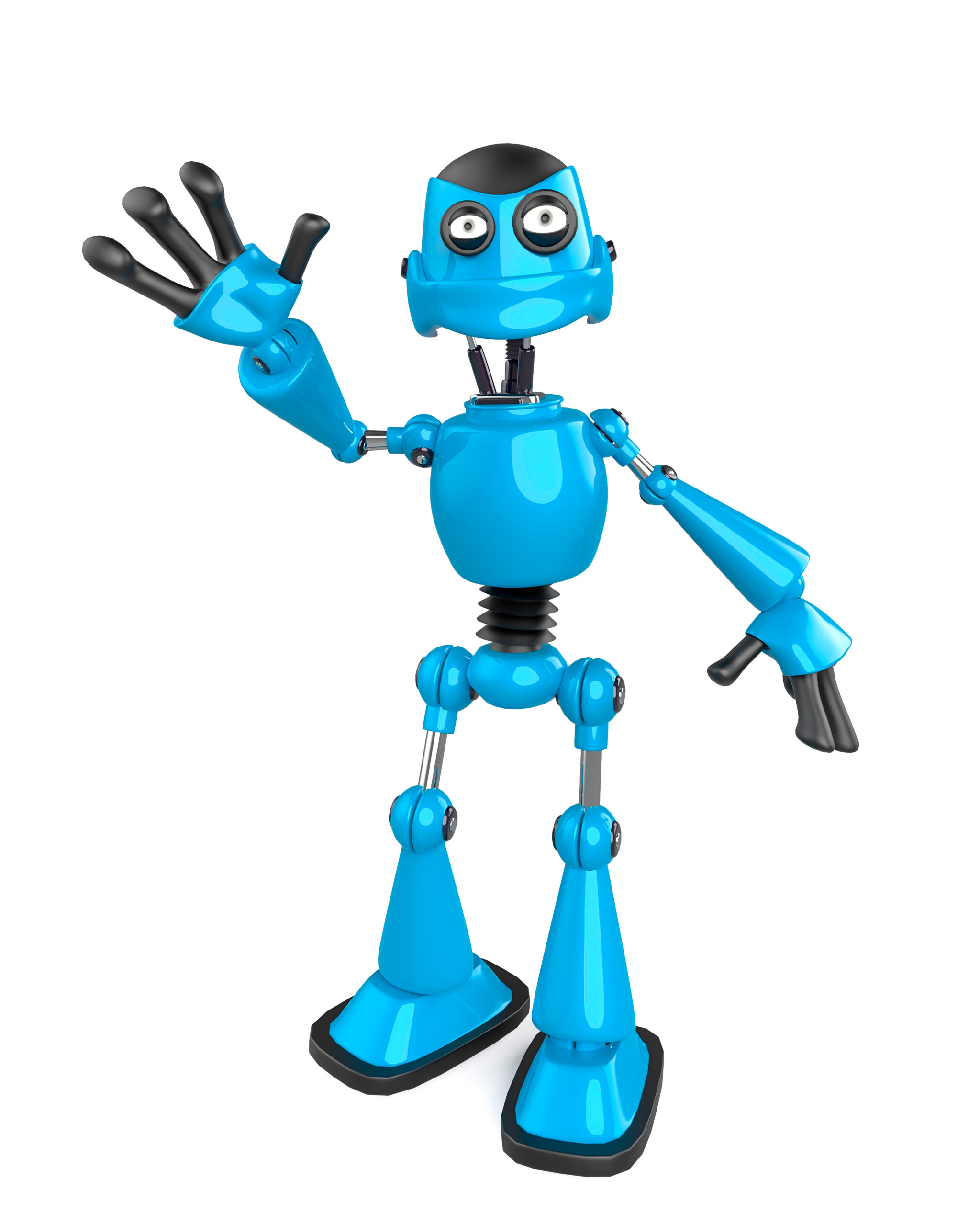 nice robot saying hello, 3d illustration