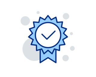 Certificate line icon. Verified award sign. Accepted or confirmed symbol. Linear design sign. Colorful certificate icon. Vector